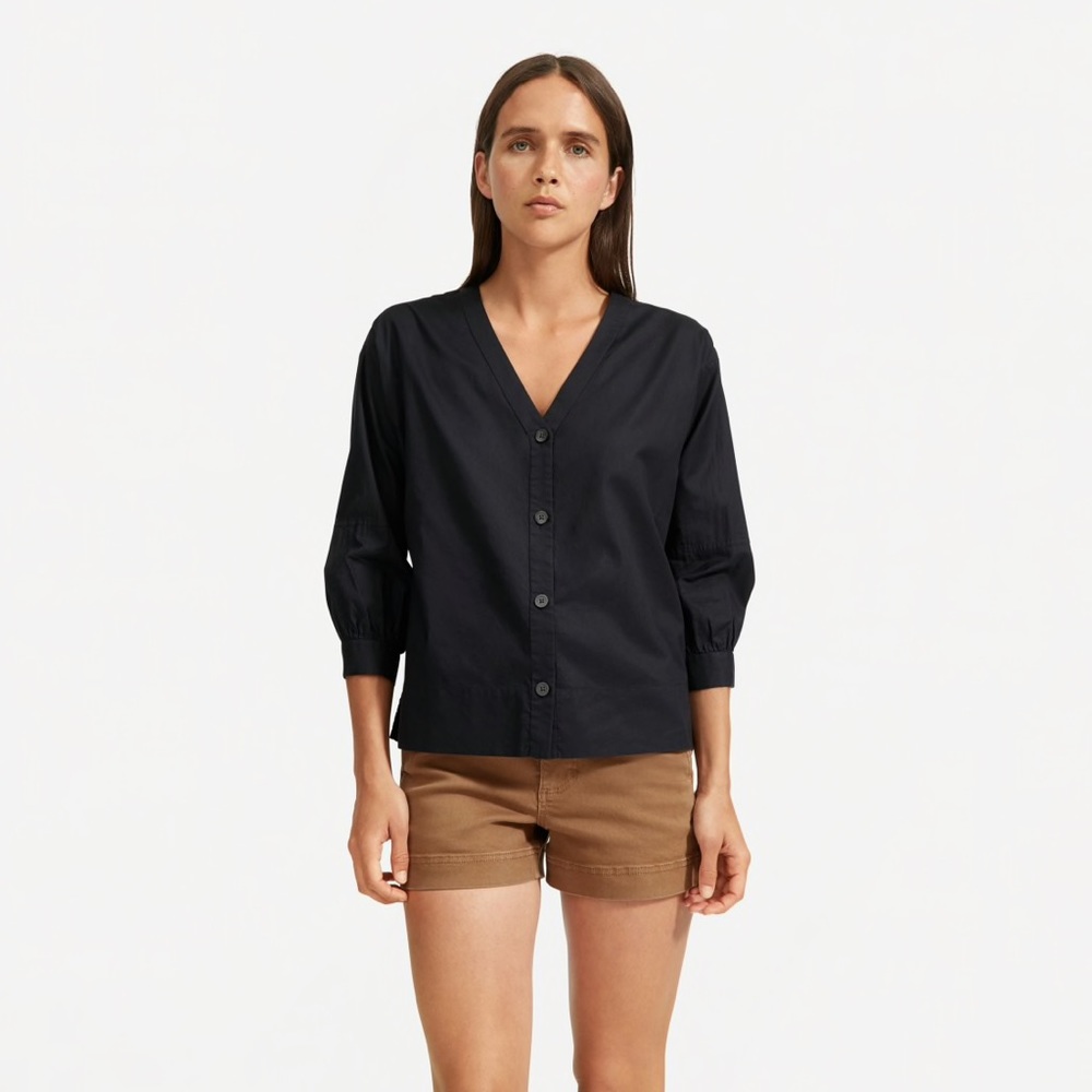 Everlane The Silky Cotton Lantern Top